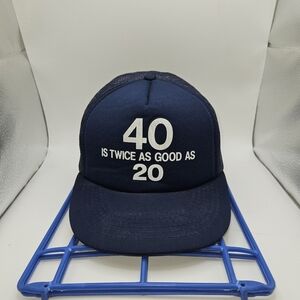 Vintage Trucker Hat '40 is twice as good as 20' needs cleaning